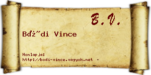 Bódi Vince névjegykártya