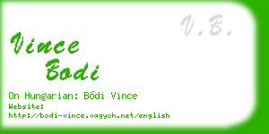 vince bodi business card