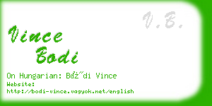 vince bodi business card